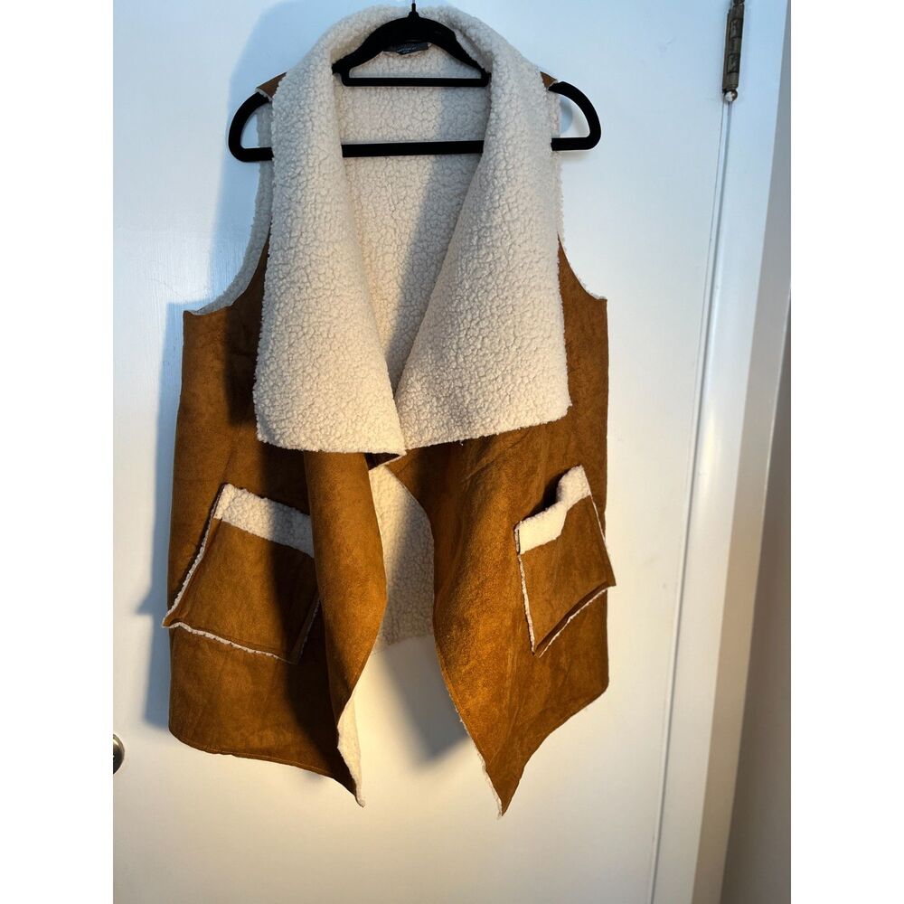 Women's LTX Sportswear Faux Suede Alpaca Loose-fitting Vest One Size NEW